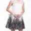 retro vintage design party club black a line lace skirt/Ink printing skirt