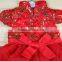 2016 Chinese flower pattern new year lace party flower baby girl dress for 2-8years girl