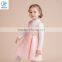Girl's Pleated Satin Dress With Flower Printed High Quality Party Dress Designs For Girl Sleeveless Dress