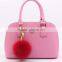 Myfur Fashion Lady Handbag Pendant Orange Color Fox Fur Pom Pom Key Ring Wholesale