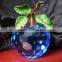 high quality quality crystal blue colour apple model for wedding gift