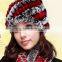 YR395 Funny Knit Winter Hats/Women Fur Winter Hats/Hand Knit Rex Rabbit Fur Hat