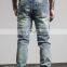 Wholesale Slim Fit Trousers Skinny Pants Men's Washed Denim Jeans 2017