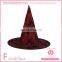 transparent tulle brim Black conical spider web decoration witch hat