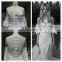 Speaker Sleeves Lace Beading Prince Dresses Sexy See-through Back High Slit Mermaid Wedding dress for Bridal Tiamero 1A1161