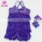 ET-138 Sexy fashion sequins tassel performance kids children latin dress cotume