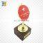 Vietnam custom gold plated enamel trophy with wodden base