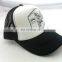 Black White Cotton Twill Washed Trucker Cap