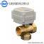 T type 1/2 inch  3 Way Brass Electric Actuator Ball Valve Motorized