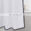 Waterproof  Polyester Material Black Pom Pom Tassel Shower Curtain for Bathroom