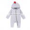 Spring and autumn cute dinosaur hooded zip-up baby romper with halength