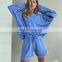 Women Long Sleeve Outfits Pullover Sweatshirt and Short Pants women Two Pieces Sets