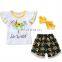 Baby infant Clothing Set Kids Summer Clothes Deer Cow Ruffles Tops T-shirt Sunflower Tassel Shorts Toddler Outfit