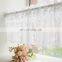 Hot Sale American Village Style Kitchen Cafe White Floral Sheer Finished Partition Half Short Lace Decorative Curtains