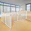 Used Office partition wall, modern 4 person L shape glass partition office partition
