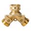 HENGXIN Heavy Duty Brass Hose Y-Connector Two way valve with Shut-Off Valves Brass Hose Splitter