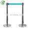 Crowd Manager Manufacturers 2.5 Meter Braking Satin Retractable Tape Barrier Queue Stand System