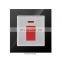 New design 15A golden red black frame glass panel three-pole socket plug electrical wall socket switch panel