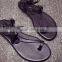 ladies roman style flat beach toe post sandals with ankle straps