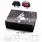 Luxury A4 deep custom color rigid cardboard Christmas eve gift packaging basket box with ribbon
