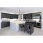 Foshan Manufacturer Luxury Black Melamine Modern Matte Designs Kitchen Cabinets Sets