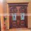 Solid Wood & oil painted main double door design Wooden door for villa & house, luxury & decorative