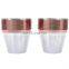 175 Pieces Set Premium Party Rose Gold Rim Plastic Cup With Plate, Spoon, Knife And Forks Disposable Dinnerware Set