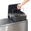 Top Quality 54L Recycling Waste Bin Households Recycling Bin 3 Compartments Stainless Steel Home Recycle Bin