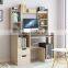 China supplier cheap home office furniture wood ergonomic desktop reading study table computer desk with bookshelf