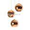 Classic Home Decor E27 Hanging Gold Round Bubble Ball Chandelier Nordic Glass Pendant Light