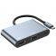 Aluminum Alloy 5 in 1 USB Hub HDMI+USB 3.0*1+VGA+AV+PD