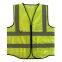 Pattern high visibility reflective safety vests with zipper and pocket yellow construction