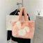 34Autumn and winter plush bag square large capacity Tote women's bag soft handbag shoulder cute rabbit pattern fashion fur bag wholesale