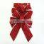 2016 Velvet Butterfly Ribbon Tie Bow with Jingle Bells in Red Color