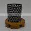 Black Glass Votive Candle Holders With Laser Engraving Design For Home & Wedding