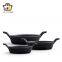 Mini Black Cast Iron Skillet Set Small Oval Skillets Cast Iron Single Serve Dish Pans Mini Casserole Dish for Baking Roasting