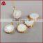 Fashion Druzy Pendant, 18K Gold Plated Opal White Flower Solar Quartz Charm Pendant