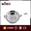 Hot stainless steel cooking wok with single handle