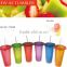 Colorful Double Wall Durable OEM Plastic Water Cup With Lid