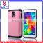 Combo materails card hold touch armor hybrid case for samsung note 4 with mirror
