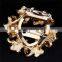 Gold plated zinc alloy multifunctional rhinestone full jewelled China wholesale scarf clip brooch