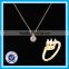 Handmade rhinestone necklace ring sets 925 sterling silver gold plated fashion jewelery