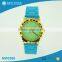 Unisex silicone strap colorful dial chinese movt fashion quartz watch
