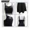 OEM service 2016 black spaghetti strap backless sweetheart neck fashion women dress for party
