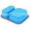 customized silicone foldable lunch box with two compartment