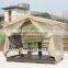 Deluxe garden canopy swing hammock with table