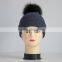MKS19 China new design hat with full fox fur pom poms