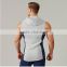 Custom new design printing your own logo mens gym sleeveless hoodie