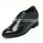 black Genuine leather height increasing elevator shoes for men