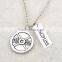 Antique Silver Vintage Circle 45LBS 20.4KG Weight Plate and DISCIPLINE Charms Sports Necklace